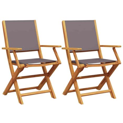 vidaXL Sedie da Giardino 2pz Antracite Legno Massello Acacia e Tessuto