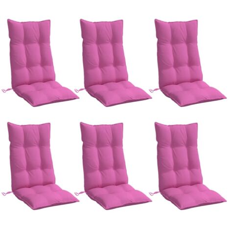vidaXL Cuscini per Sedia con Schienale Alto 6pz Rosa in Tessuto Oxford