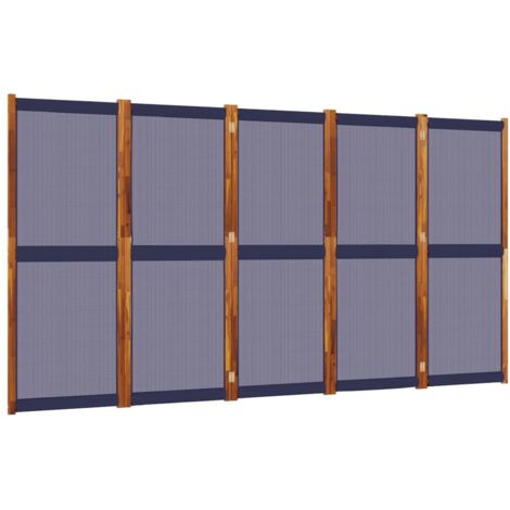 vidaXL Divisorio a 5 Pannelli Blu Scuro 350x180 cm