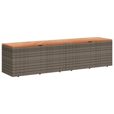 vidaXL Contenitore Giardino Grigio 220x50x54cm Polyrattan Legno Acacia