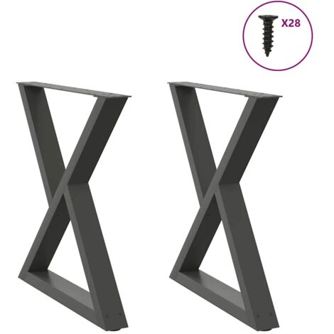 vidaXL Gambe per Tavolo da Pranzo 2pz Antracite 70x(72-73,3)cm Acciaio