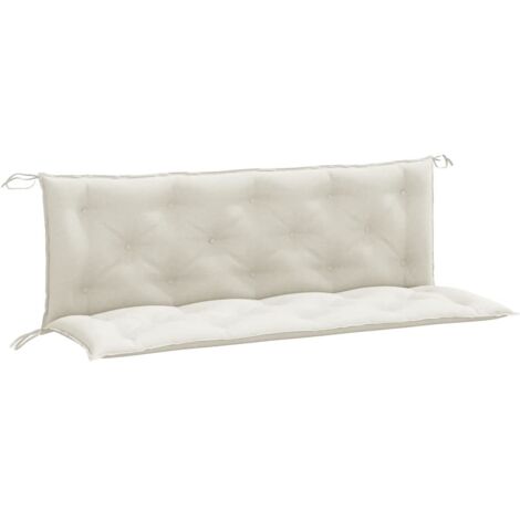 vidaXL Cuscini Panca Giardino 2pz Crema Mélange 150x50x7 cm Tessuto