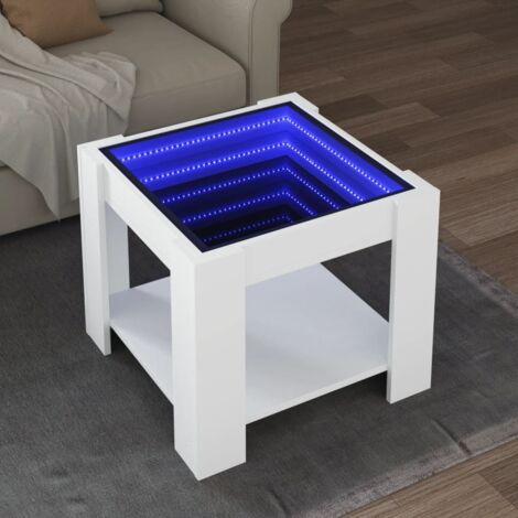 vidaXL Tavolino Salotto con LED Bianco 53x53x45 cm Legno Multistrato (1/5)