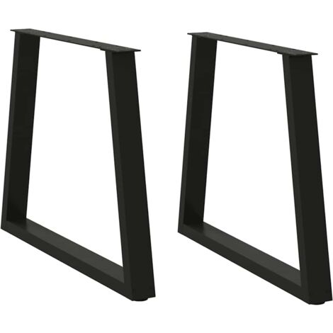 vidaXL Gambe per tavolo da pranzo a forma di V 2 pz nere 80x(72-73,3) cm in acciaio