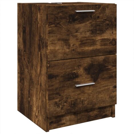 vidaXL Mobile Lavabo Rovere Fumo 80x33x60 cm in Legno Multistrato