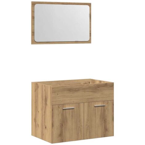 vidaXL Set Mobili da Bagno 2 pz Rovere Artigianale Legno Multistrato