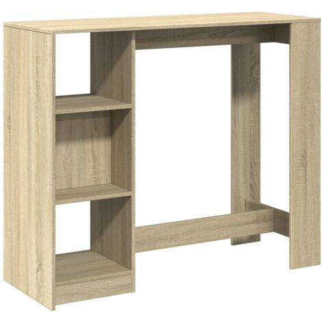 vidaXL Tavolo Bar con Ripiano Rovere Sonoma 124x46x103,5cm Multistrato