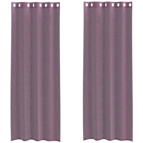 vidaXL Tende in Voile con Occhielli 2 pz Viola 140x260 cm (1/5)