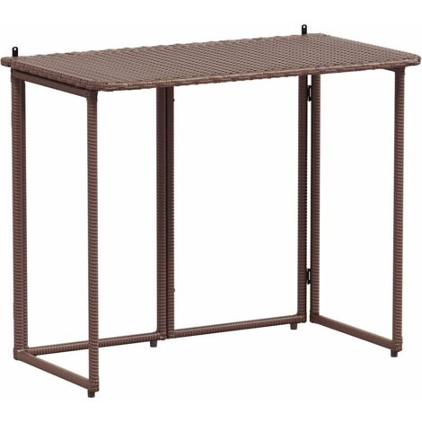 vidaXL Tavolo Pieghevole da Giardino Marrone 90x51x75 cm