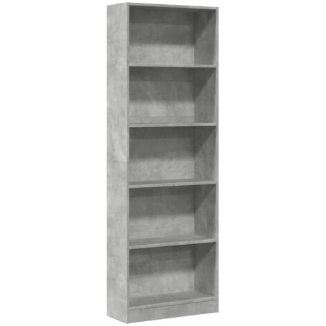 vidaXL Libreria Grigio Cemento 60x24x176 cm in Legno Multistrato