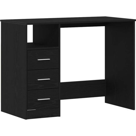 vidaXL Scrivania Cassetti Rovere Nero 102x50x76 cm Legno Multistrato
