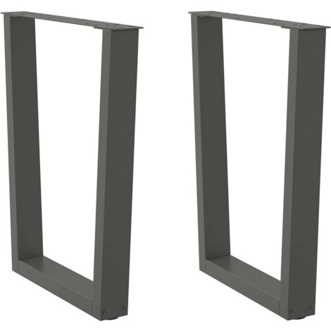 vidaXL Gambe per tavolo da pranzo a forma di V 2 pz Antracite 60x(72-73,3) cm Acciaio
