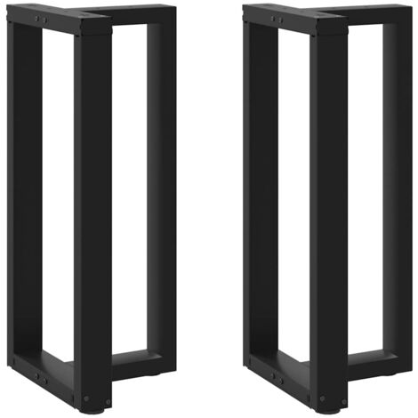 vidaXL Gambe per tavolo da bar a forma di T 2 pz nere 50x35x(90-91) cm in acciaio