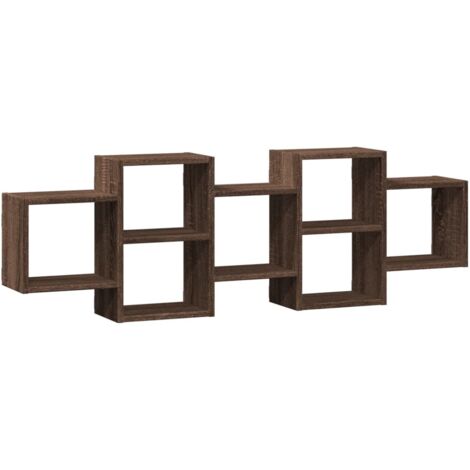 vidaXL Scaffale a Parete Rovere Marrone 129x18x42 cm in Truciolato