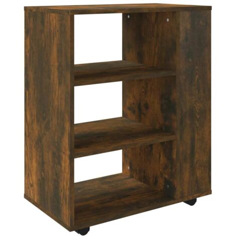 vidaXL Armadietto con Ruote Rovere Fumo 60x35x75 cm Legno Multistrato