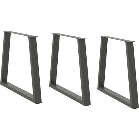 vidaXL Gambe per tavolo da pranzo a forma di V 3 pz Antracite 80x(72-73,3) cm Acciaio