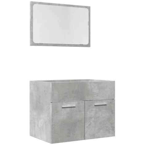 Set Mobili da Bagno 2 pz Grigio Cemento in Legno Multistrato vidaXL