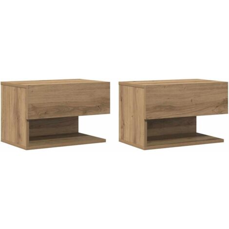 Comodini a Muro 2 pz Rovere Artigianale vidaXL