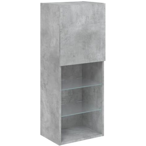 vidaXL Mobile TV con Luci LED Grigio Cemento 40,5x30x102 cm