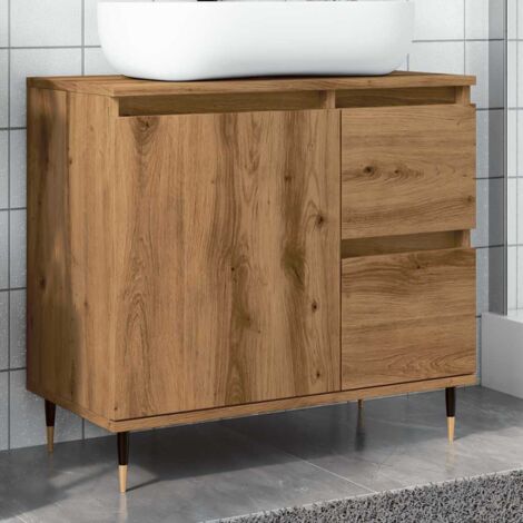 vidaXL Armadietto da Bagno Rovere Artigianale 65x33x60cm in Truciolato