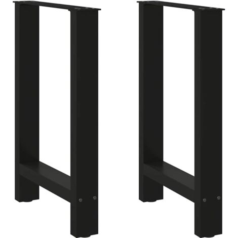 vidaXL Gambe per tavolo da pranzo nere 2 pz 60x(72-73) cm in acciaio