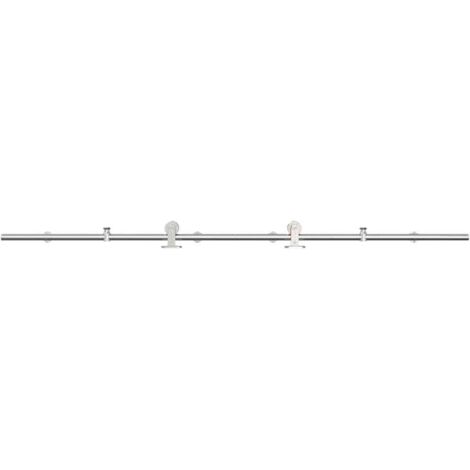 vidaXL Kit Binari Porta Scorrevole 200 cm Acciaio Inossidabile