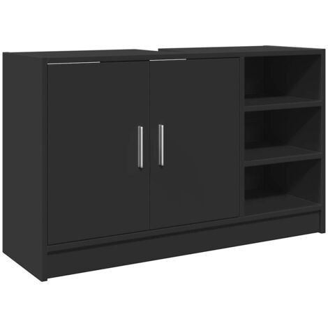 vidaXL Mobile Lavabo Nero 90x29x55 cm in Truciolato