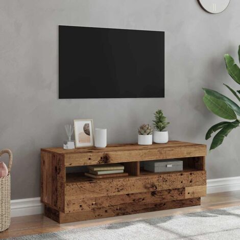 vidaXL Mobile Porta TV con LED Legno Antico 100x35x40 cm Truciolato
