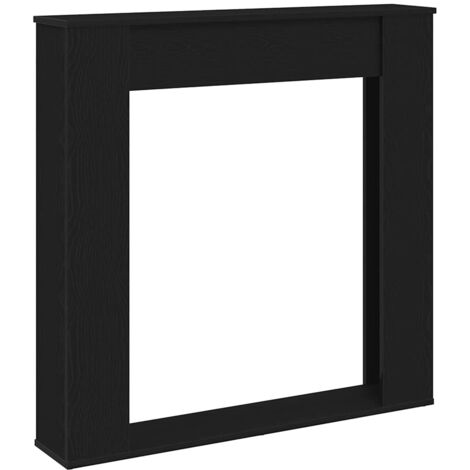 vidaXL Cornice per Camino Rovere Nero 100x20x100 cm in Truciolato