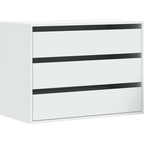 vidaXL Cassettiera Bianca 80x41x58 cm in Legno Multistrato