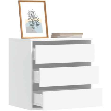 vidaXL Cassettiera Bianca 60x41x58 cm in Legno Multistrato