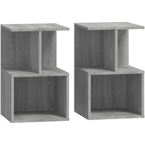 vidaXL Comodini 2 pz Grigio Sonoma 35x35x55 cm in Legno Multistrato