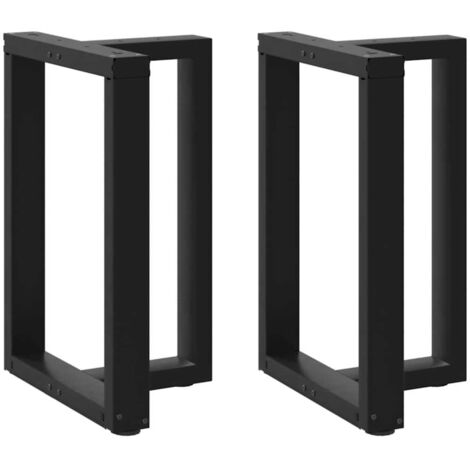 vidaXL Gambe Tavolo Pranzo a Forma T 2pz Nero 60x35x(72-73)cm Acciaio