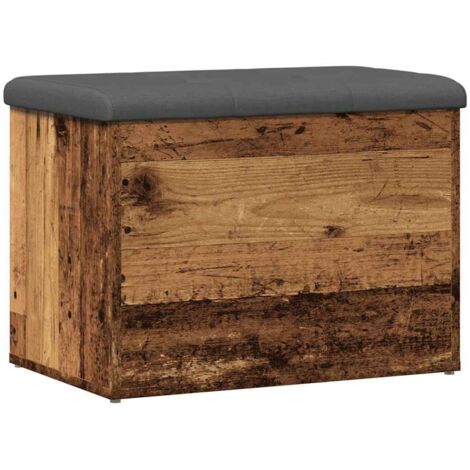 vidaXL Panca Portaoggetti Legno Antico 62x42x45 cm Legno Multistrato