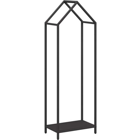 vidaXL Rastrelliera per Legna da Ardere Nera 40x25x120 cm