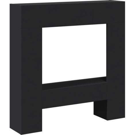 vidaXL Cornice per Camino Nera 81x18x82 cm in Truciolato