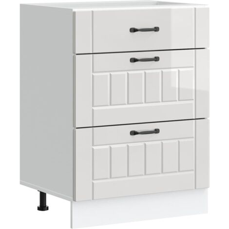 vidaXL Base da Cucina Lucca Bianco Lucido in Legno Multistrato