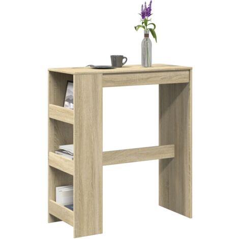 vidaXL Tavolo Bar con Rastrelliera Sonoma 90x40x103,5 cm Multistrato