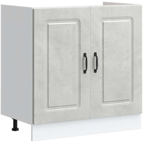 vidaXL Mobile base lavello Kalmar Grigio Cemento 80x46x81,5 cm