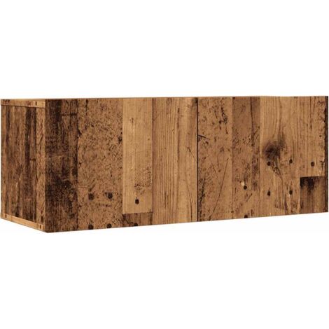 vidaXL Mobili TV a Parete 2pz Legno Antico 80x30x30 cm
