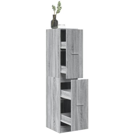 vidaXL Armadietto da Farmacia Grigio Sonoma 30x41x144,5 cm Truciolato