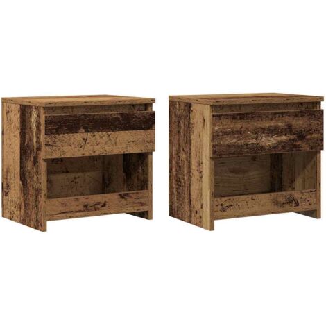 vidaXL Comodini 2 pz Legno Antico 40x30x39 cm in Legno Multistrato