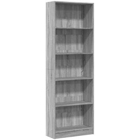 vidaXL Libreria Grigio Sonoma 60x24x176 cm in Legno Multistrato