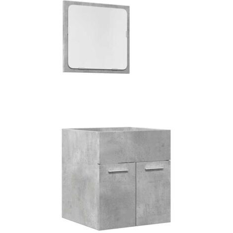 Set Mobili da Bagno 2 pz Grigio Cemento in Legno Multistrato vidaXL
