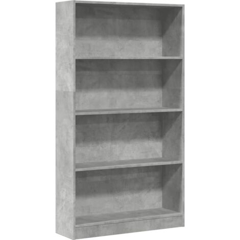 vidaXL Libreria Grigio Cemento 80x24x143 cm in Legno Multistrato