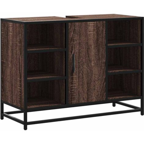 vidaXL Mobile Lavabo Bagno Rovere Marrone 60x30x60cm Legno (1/5)