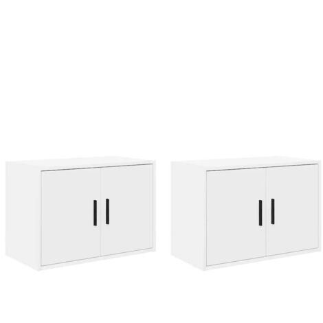 vidaXL Pensili per Garage 2 pz Bianco in Legno Multistrato