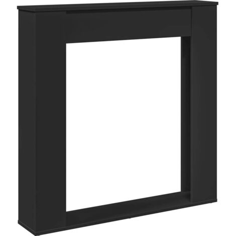 vidaXL Cornice per Camino Nera 100x20x100 cm in Truciolato