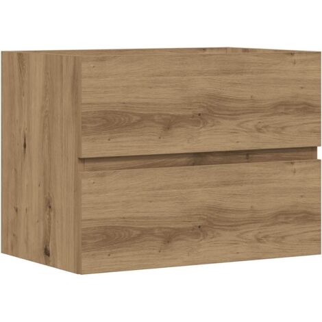 vidaXL Mobiletto da Bagno Rovere Artigianale 60x38,5x45 cm Truciolato