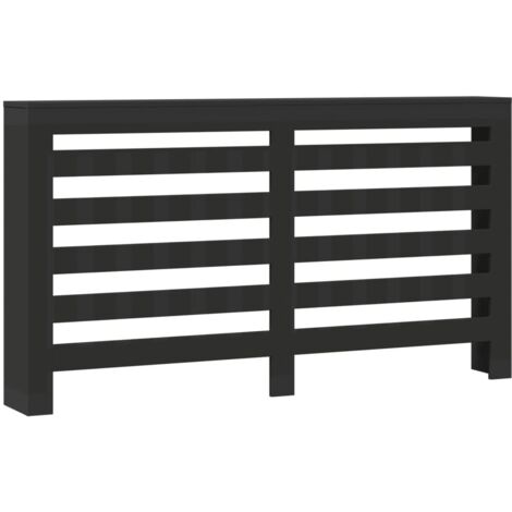 vidaXL Copertura Termosifone Nera 175x20x82 cm in Legno Multistrato